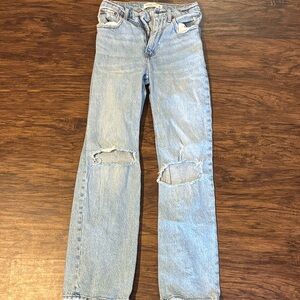 Abercrombie & Fitch Light Blue High-Rise Relaxed Jeans
